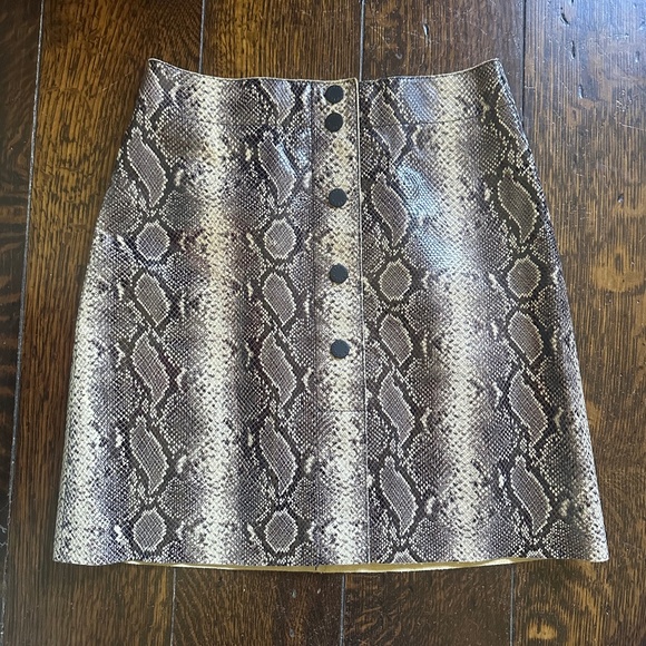 Sandro Kimberlay leather snakeskin miniskirt - Picture 1 of 7